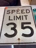 Speed limit 35 steel sign