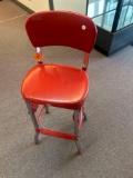 retro red high chair