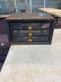 Old metal parts supply cabinet