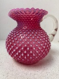 Fenton cranberry opalescent pitcher