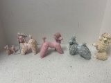 vintage decorative ceramic and porcelain poodle figures