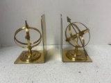 brass armillary sphere bookends