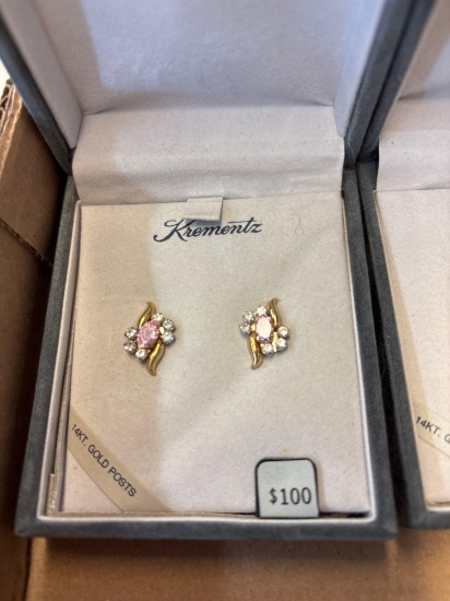 KREMENTZ earrings and necklaces, DEAUVILLE watch with 12 genuine diamonds