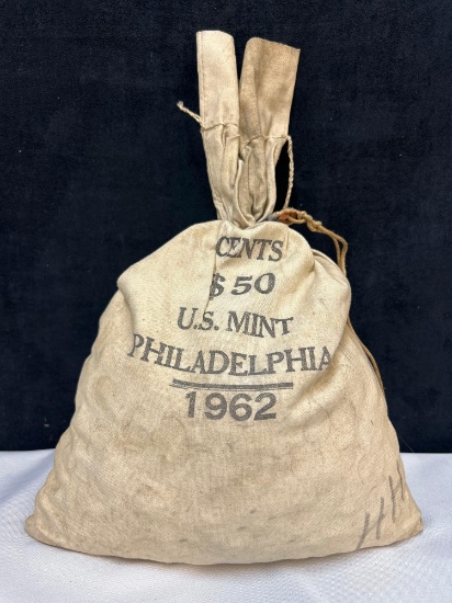 1962 Mint sewn bag of 5000 cents Lincoln memorial sense