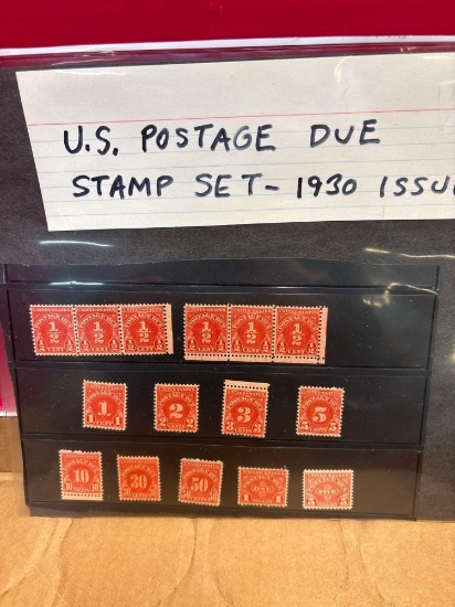 US postage due stamp set 1930 issue