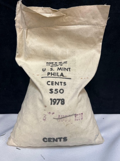 1978P memorial Copper pennies Lincoln cent mint sealed sewing bag