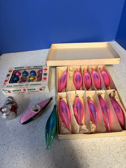 Vintage glass Christmas ornaments