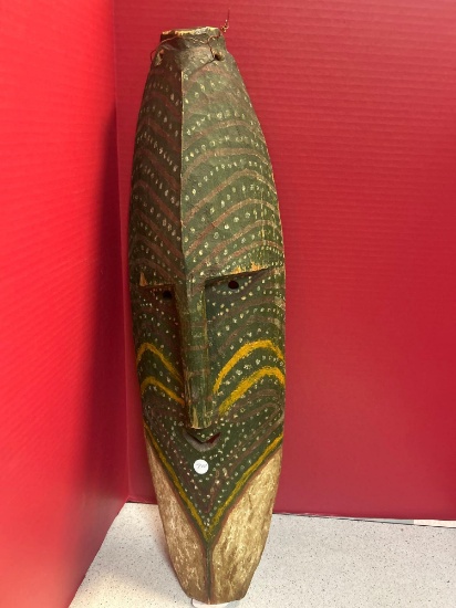 hand carved and painted wooden African mask