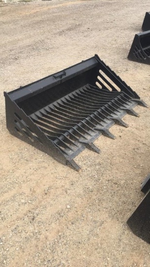 UNUSED MID-STATE 66" ROCK BUCKET W/ TEETH;