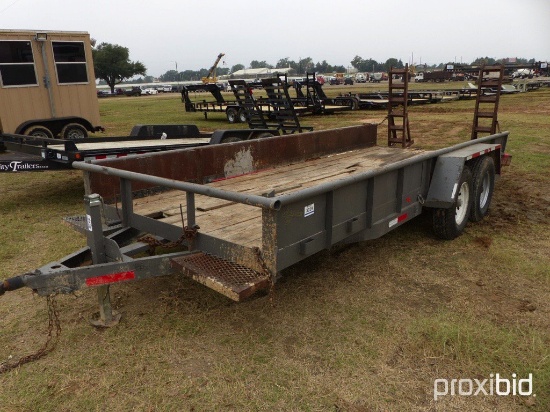 SHOP BUILT 18' FLATBED T/A TRAILER;