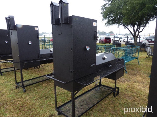 20" OCTAGONAL BBQ WITH FIRE BOX AND SMOKER;