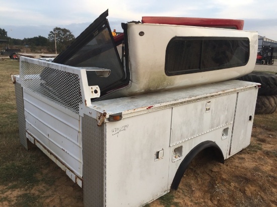 9' UTILITY BED; (2) CAMPER SHELLS;