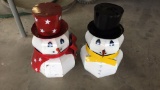 (2) METAL SNOWMEN;