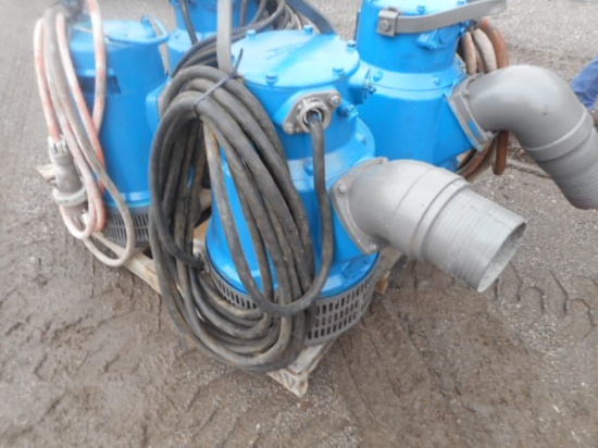 NOT SOLD (4) 6" FLYGHT SUBMERSIBLE PUMPS;