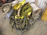 PALLET OF ROPE & STRAPS;