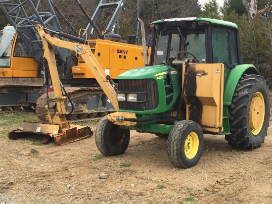 JOHN DEERE 6430 SIDE-BOOM MOWER UTILITY TRACTOR;