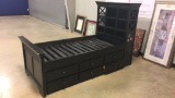 TWIN SIZE BED WITH DESK AND DRESSER;