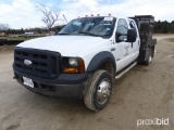 2007 FORD F450 CREW CAB FLATBED;