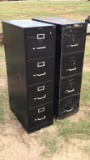 (2) 4 DRAWER BLACK FILING CABINETS