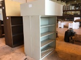 QTY OF METAL SHELVES