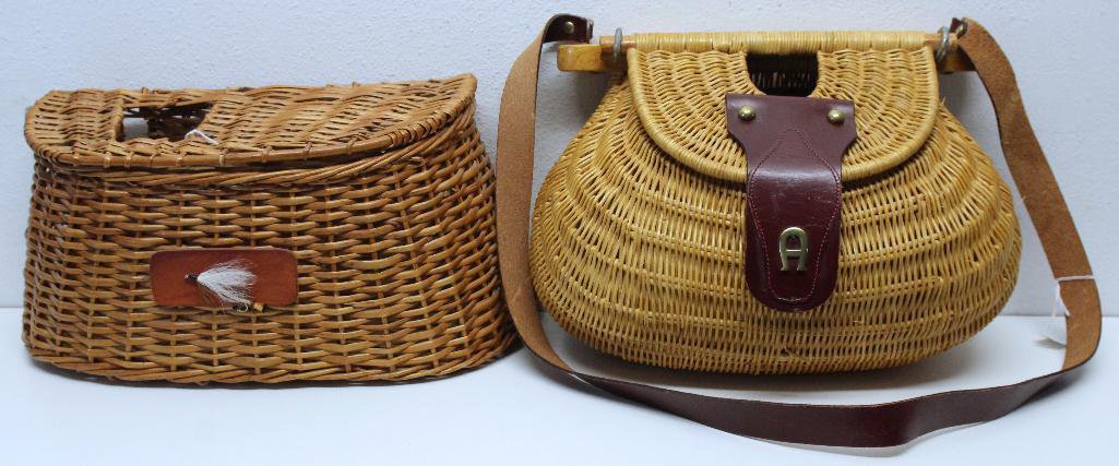 Vintage Farnum Nantucket Style Hand Made Rattan Creel Basket Purse with  Ships and Lighthouse Scrimshaw Ivoryite Plaque Signed Chas. C. III –  Schooner Chandlery