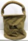 WWI U.S. Marked Cavalry Canvas Water and Feed Bucket, Marked 'Kemper-Thomas Company 8-1918'