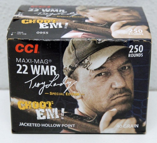 (250) Round Box CCI .22 WMR Troy Langley Special Edition Cartridges