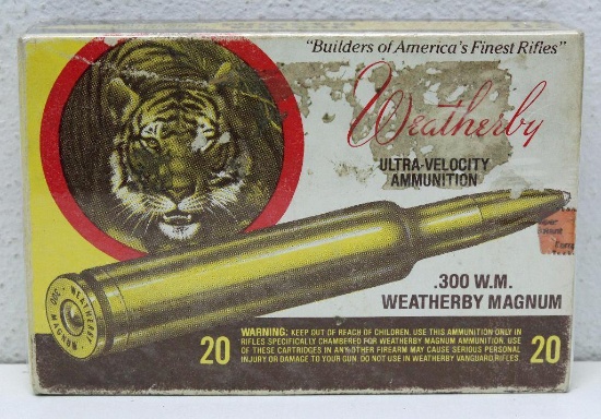 Full Vintage Box Weatherby .300 W.M. Weatherby Magnum 150 gr. SP Cartridges