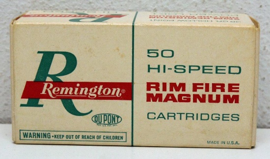 Full Vintage Box Remington 5 mm Remington Rim Fire Magnum 38 gr. Hollow Point Cartridges