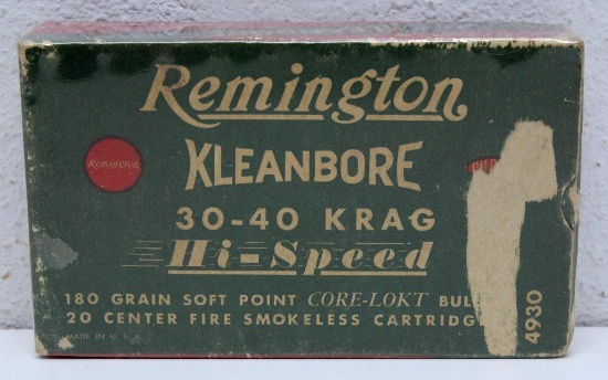 Full Vintage Box Remington .30-40 Krag 180 gr. SP Cartridges