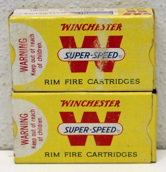 (2) Full Vintage Boxes Winchester Super-Speed .22 Short Cartridges