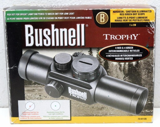 Bushnell Trophy 1 x 28 Handgun/Shotgun Illuminated Red/Green Dot Scope in Box