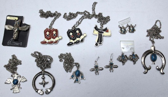Lot of Southwest Jewelry - (7) Necklaces, Pendant, (3) Pair Earrings