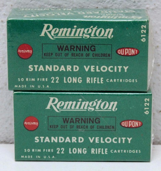 (2) Full Vintage Boxes Remington .22 LR Cartridges