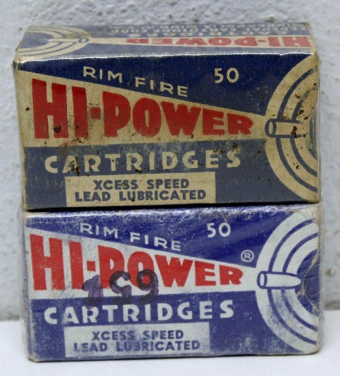 (2) Full Vintage Boxes Federal Hi-Power .22 LR Cartridges