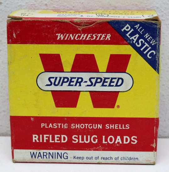 Full Vintage Box Winchester Super-Speed 12 Ga. 2 3/4" Rifled Slugs