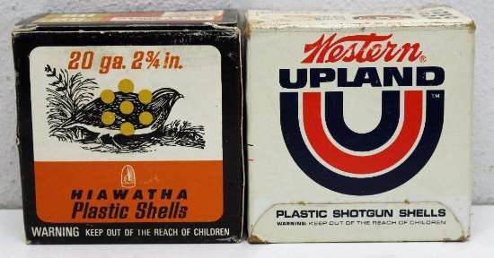 (2) Full Vintage Boxes 20 Ga. Shotgun Shells - Gambles Hiawatha 6 Shot and Western Upland 7 1/2 Shot