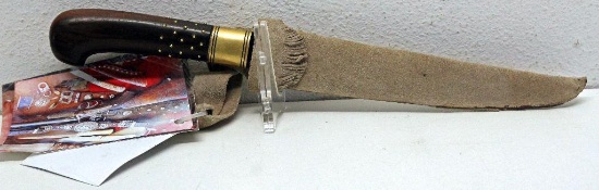 Custom Fixed Blade Knife Made by Metalsmith Engraver Peter Kretzmann, 8 1/4" Engraved Blade, 13 1/4"