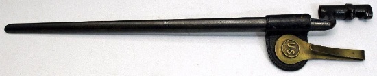 Civil War U.S. Bayonet w/Frog, 21" Long Including Socket and Blade