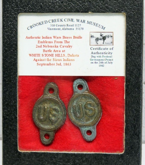 Pair of U.S. Cavalry Bridle Rosettes, Indian Wars Era