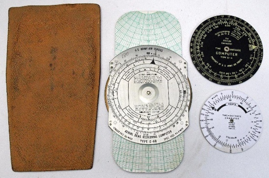 WWII U.S. Army Air Forces Navigation Time Distance Computers and Aerial Dead Reckoning Computer
