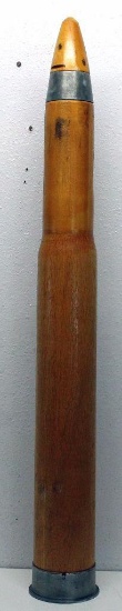 WWII 50 mm Navy Practice Shell w/Aluminum Base, 34 1/2" Tall