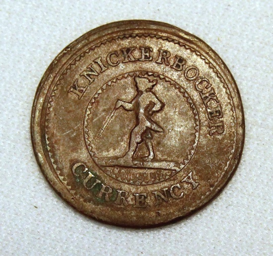Knickerbocker' 1863 Civil War Token by W.H. Bridgens