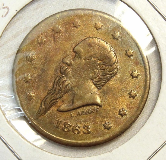 1863 Civil War Token of Tavern Owner Augustus Lindenmueller