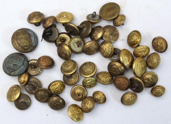 Bag of Brass Uniform Buttons, Said to be Swept from the Floor of Bannermans Island Surplus