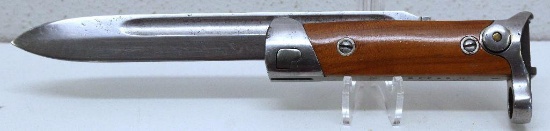 WWII Italian Carcano Folding Bayonet, Has Been Polished, 7" Blade, 11 1/4" Extended