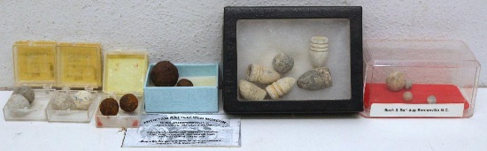 (6) Small Cases w/Civil War Musket Balls, Buck and Ball, Bullets and Grape Shot - (5) Have Location