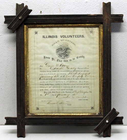 Illinois Volunteers 9th Cavalry Regiment Civil War Soldier George H. Boone Promotion Document, Dated