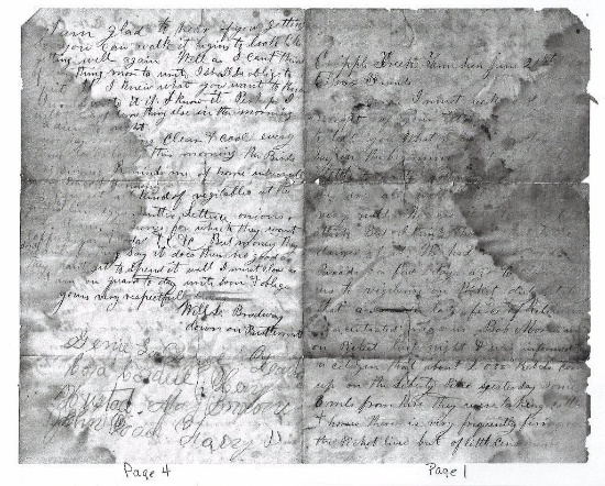 Letter Written by Civil War Soldier Will L. Broadway, Dated Sunday June 21st, 1863. Letter is