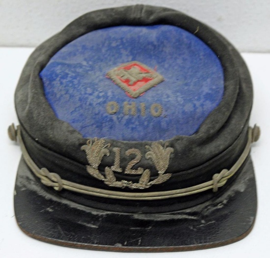 Civil War Ohio Kepi Hat, The inside is very fragile and coming apart